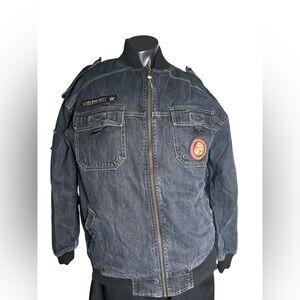State Property Military-Inspired Denim Jacket with Patches